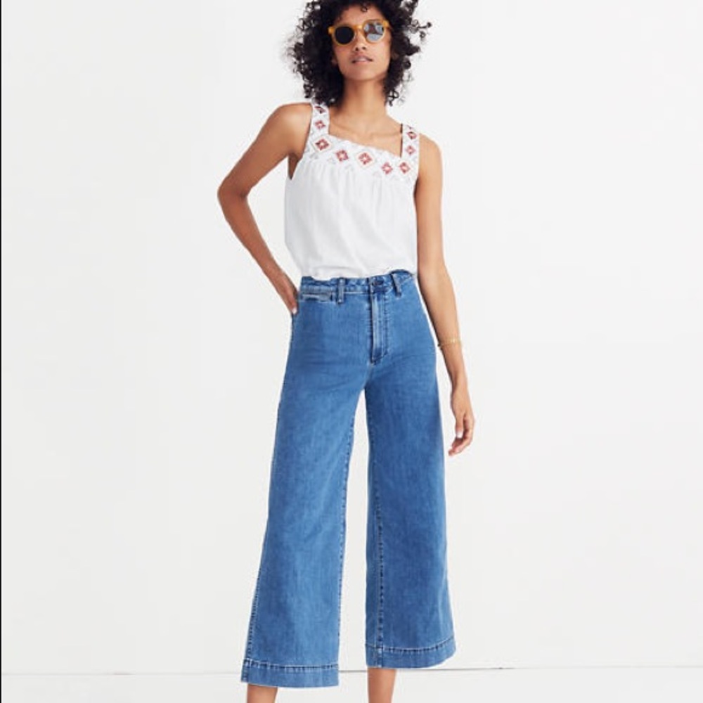 Emmett Wide-Leg Crop Jeans in Rosalie Wash